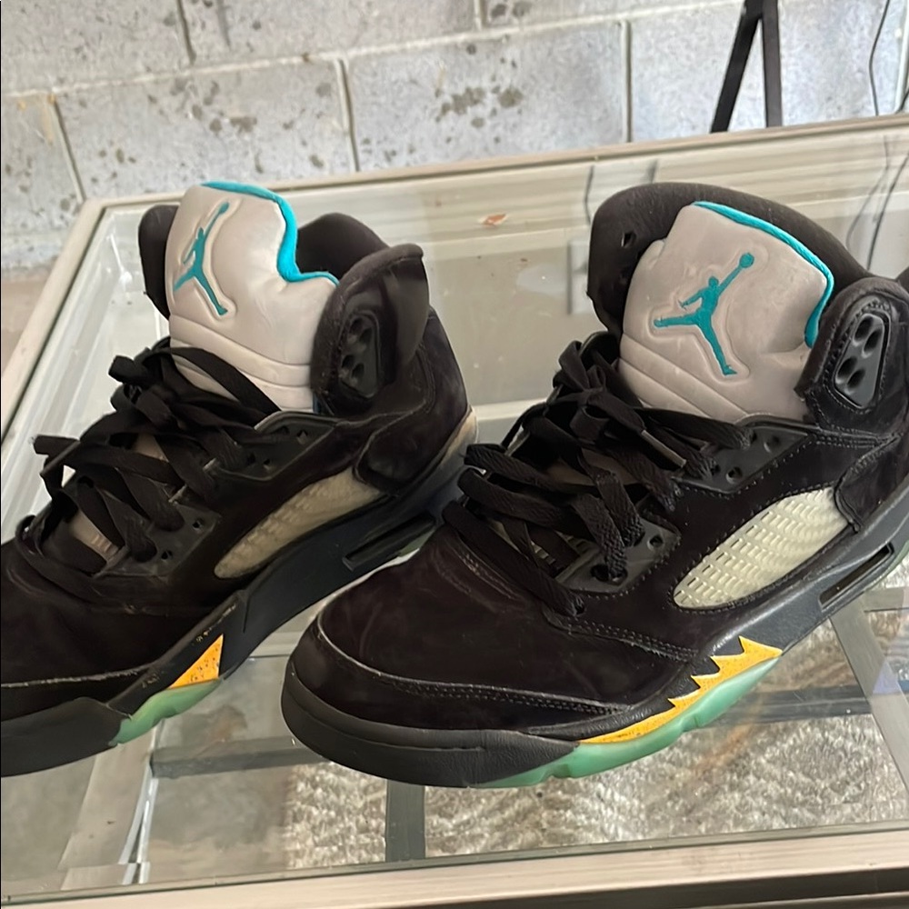 Jordan Athletic Shoes Black and Teal